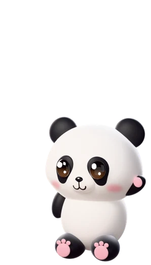Pip, the Buzbee panda, waving